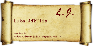 Luka Júlia névjegykártya